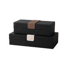 Leather Cross Ribbed Jewelry Box