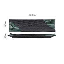Green Black Shallow Rectangular Plate