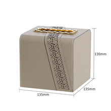 Leather Geometric Design Tissue Boxes