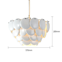 White Disk Layer Chandelier
