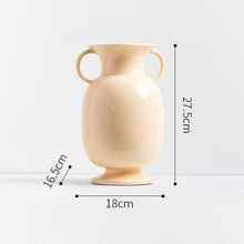 Double Handle Glossy Vase
