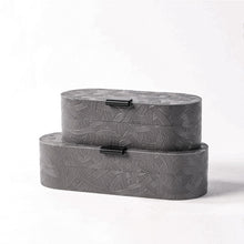 Brush Patterned Grey Storage Boxes
