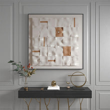 Brown and White Square Painting