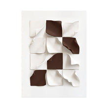 Curved Edged Maroon White Square Painting