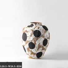 Hand Painted Black Spotted Brown Vase