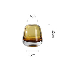 Thick Base Glass Amber and Grey Vase