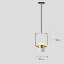 Square Metal Cylindrical Head Pendant Light