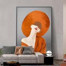 Gorgeous orange hat women painting