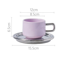 Contrast Pastel Cups and Plates (set of 2)