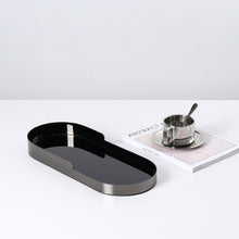 Metal Mirror Round Glass Tray