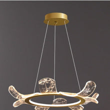 Golden Ring Glass Flap Chandelier