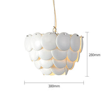 White Disk Layer Chandelier