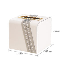 Leather Geometric Design Tissue Boxes