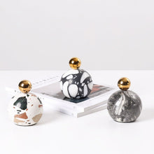 Wabi Sabi Marble and Golden Ball Paper Weight