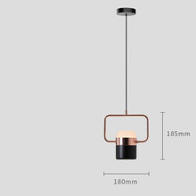 Square Metal Cylindrical Head Pendant Light
