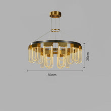 Oliver Golden and Glass Chandelier