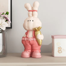 Rabbit with Golden Carrot Decor
