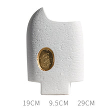 Golden Dot White textured Vase