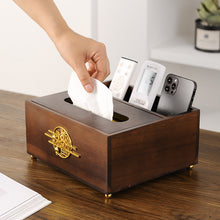 Walnut Gold Metal Tissue Box