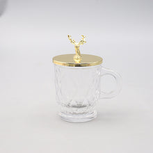 Green classic modern simple metal deer head glass with cover creative water cup mug juice cup glass tableware |  - Decorfur