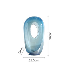 Oval Blue Glass Vase