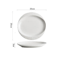 Hammered Edge White Serving Plates