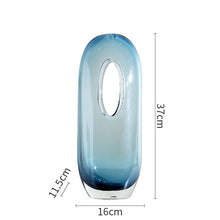 Oval Blue Glass Vase