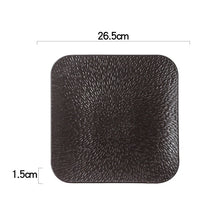 Square Black and White Textured Plate