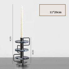 Golden Metal Marble Ring Candle Stand