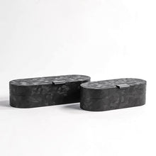 Brush Patterned Grey Storage Boxes
