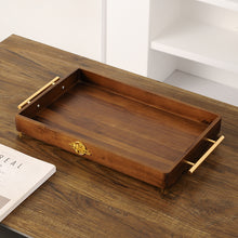 Walnut Gold Metal Tissue Box
