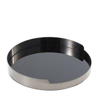 Metal Mirror Round Glass Tray