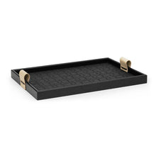 Black and Beige Woven Tray
