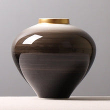 Glazed Brown Beige Ombre Vase