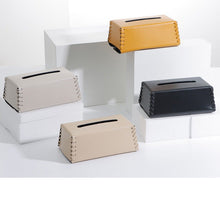 Leather Corner Stitched Tissue Box