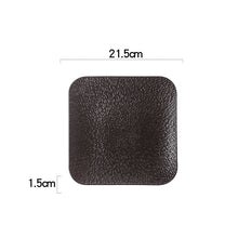 Square Black and White Textured Plate