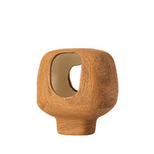 Rustic Brown and Green Hole Vase