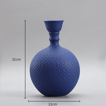 White Klein Blue Dotted Ceramic Vase