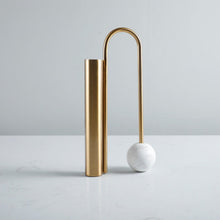 Golden Tube Marble Globe Candle Stand