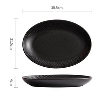 White, Grey and Black Oval Tableware