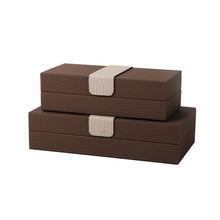 Leather Cross Ribbed Jewelry Box