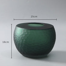 Emerald Green Frosted Fish Scale Vase