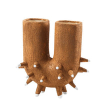 Rustic Brown and Green Hole Vase