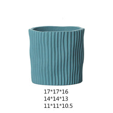 Wavy Ribbed Cement Planter