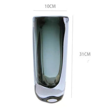 Thick Straight Black Glass Vase