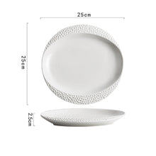 Hammered Edge White Serving Plates