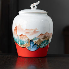 Mountain Handpainted Jar