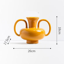 Double Handle Glossy Vase