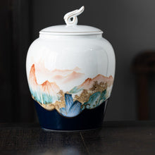 Mountain Handpainted Jar