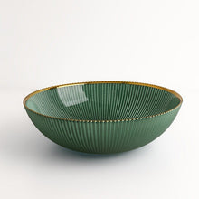 Emerald Green Golden Border Fruit Tray